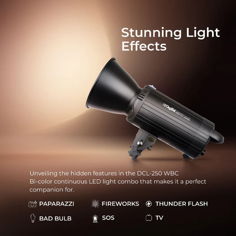Digitek Lite (DCL-250 WBC) Combo BI Color Continuous LED Light for MAKEUP ARTISTS AND STUDIO