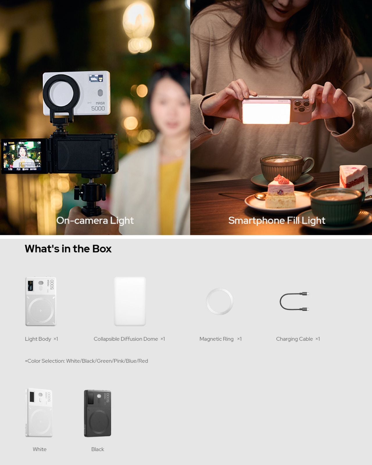 Godox MA5R RGB Magnetic LED Light & Wireless Power Bank