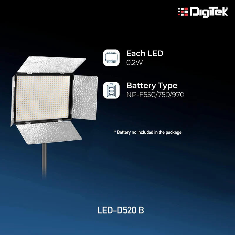 Digitek (LED-D520 B) Professional LED 37W Video light with BATTERY COMBO